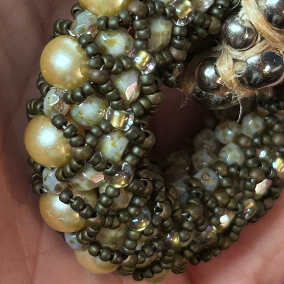 Artisan Bohemian Vintage Beaded Donut Pendant Jute Braided‎ Statement Necklace - Picture 8 of 16